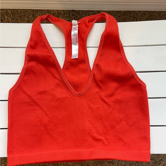 Free People Movement Orange Free Throw Crop Tank. L - Picture 2 of 5